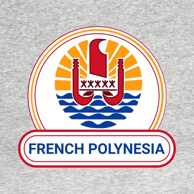 French Polynesia Country Badge - French Polynesia Flag by Yesteeyear